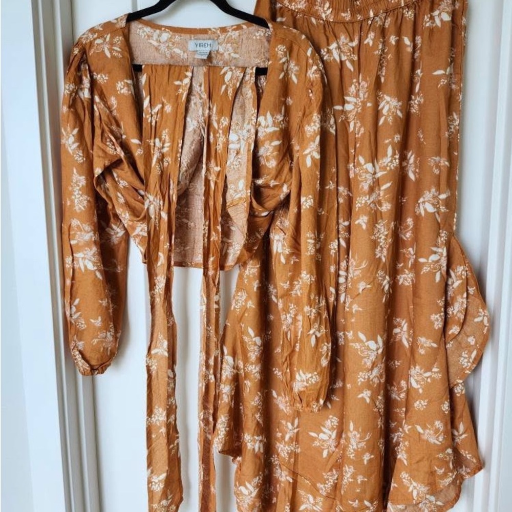 Yireh Women's Floral Jumpsuit - Brown